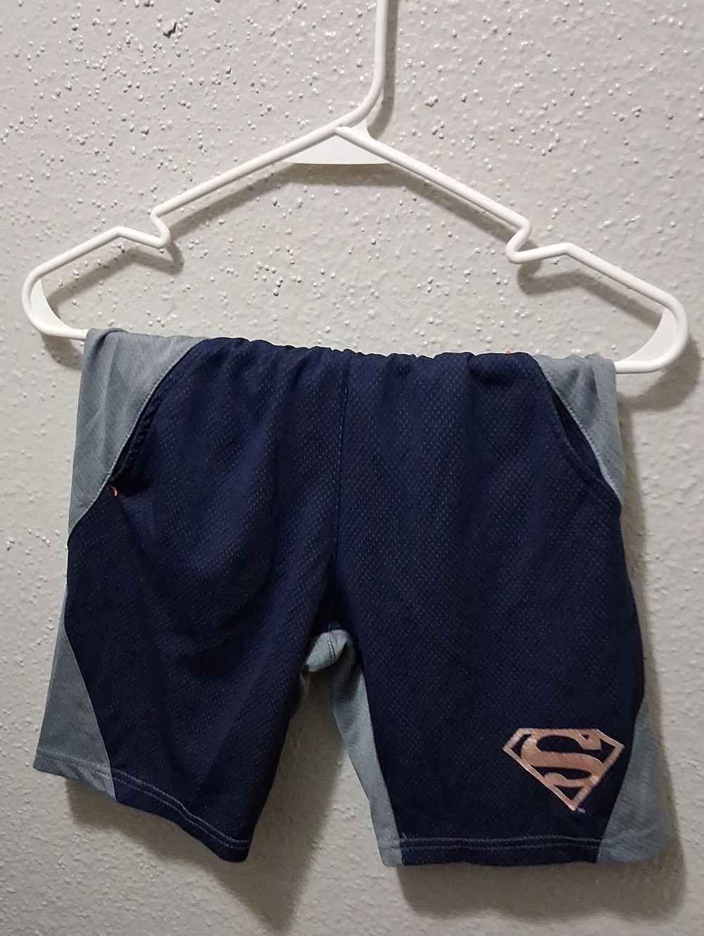 Superman Navy Blue Kids Athletic Shorts